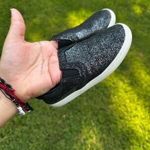 Monkey Feet Sparkly Black Kids Sneakers